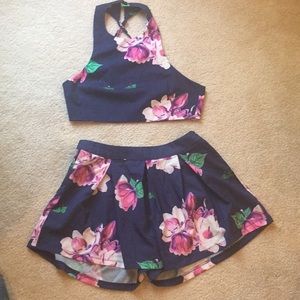 2 piece floral outfit